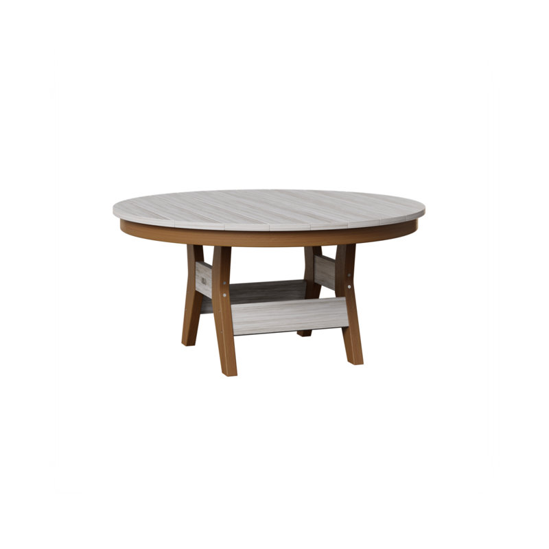 Harbor Outdoor Round Coffee Table, Seashell, Natural Teak