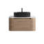 Meuble-lavabo Erba de 30 po avec lavabo, armoire murale en chêne miel avec porte-serviettes gratuit, lavabo simple en céramique rayé ovale noir, sans drain et robinet, pré-assemblé-1117559115-1117559117
