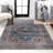 Alacati Ogee Medallion Machine-Washable Navy/Brown Rug-1984010245