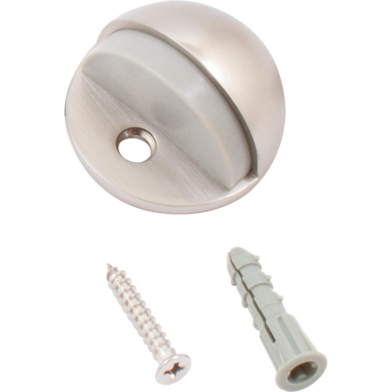 Zinc Floor Mount Stop, Satin Nickel
