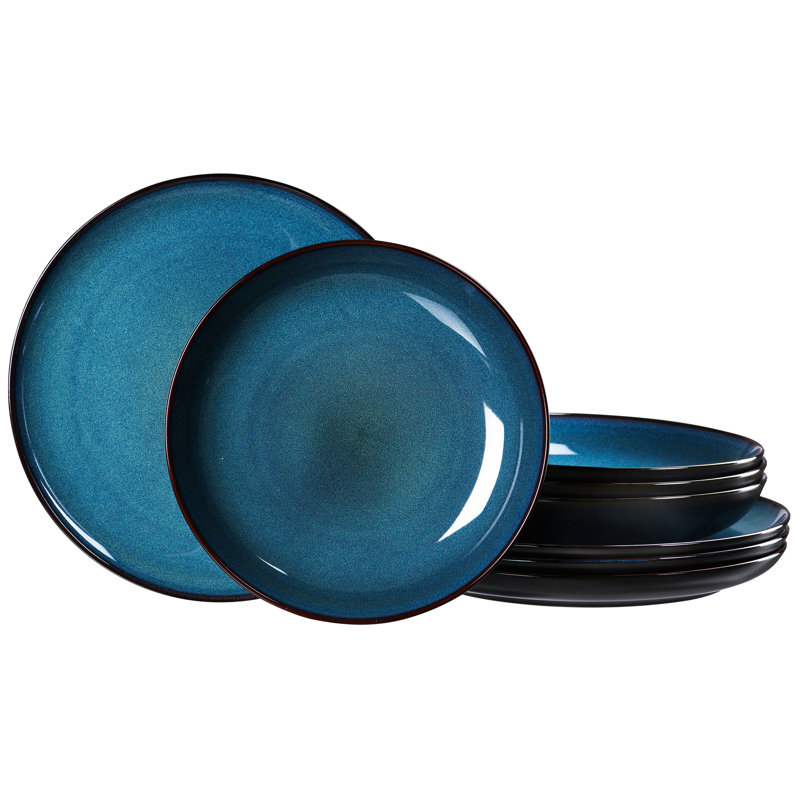 Piece Stoneware Dinnerware Set - Service for 4, Blue