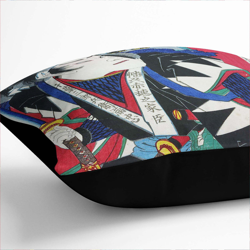 Square Cushion, Black, 55cm H x 55cm W x 20cm D