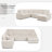 Corduroy Striped Upholstered U-Shaped Modular Sofa With Pull-Out Bed & Storage Chaise, Modern Minimalist Design-538122683