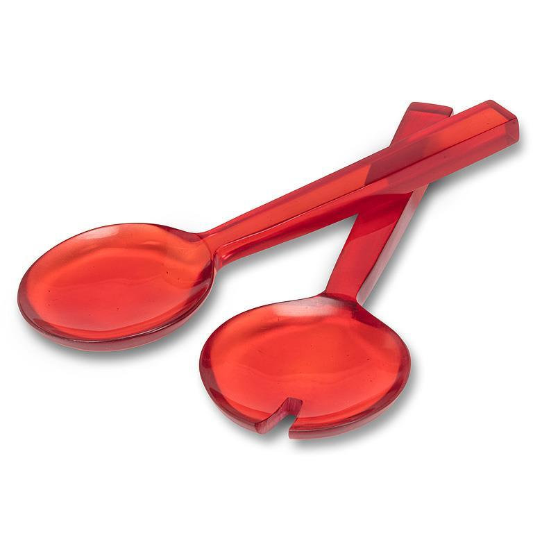 Oversize Red Salad Serving Utensils, Red