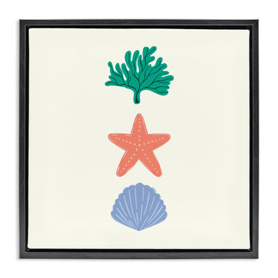 Cadre flottant minimal Coral & Sea Life, design par Sazerelli Designs