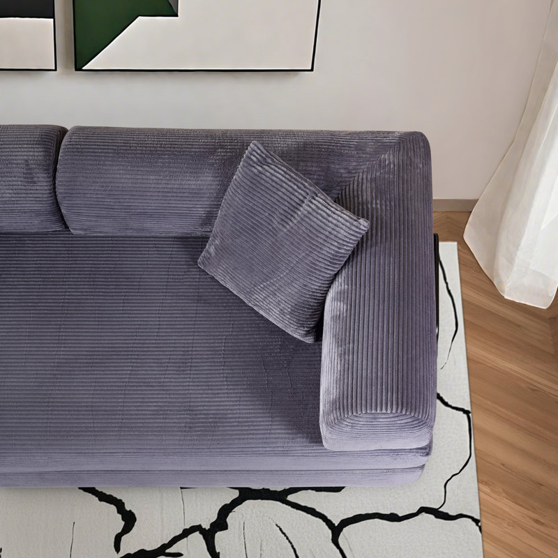 80,7 po. Canapé-lit Corduroy 80 po, Gris
