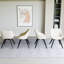 Ensemble de 4 chaises de salle à manger, chaise de salle à manger de cuisine moderne médiévale, chaises décoratives en polyuréthane avec pieds en métal noir, convenant à la maison et à la cuisine (blanc)-42673820