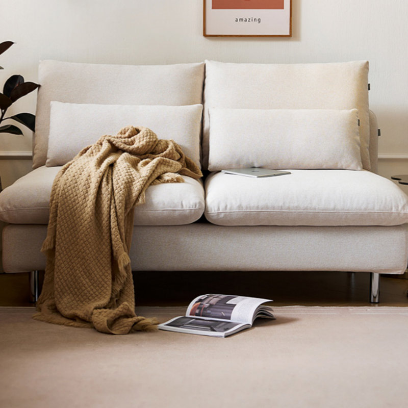 Small-Space Linen-Look Fabric Sofa