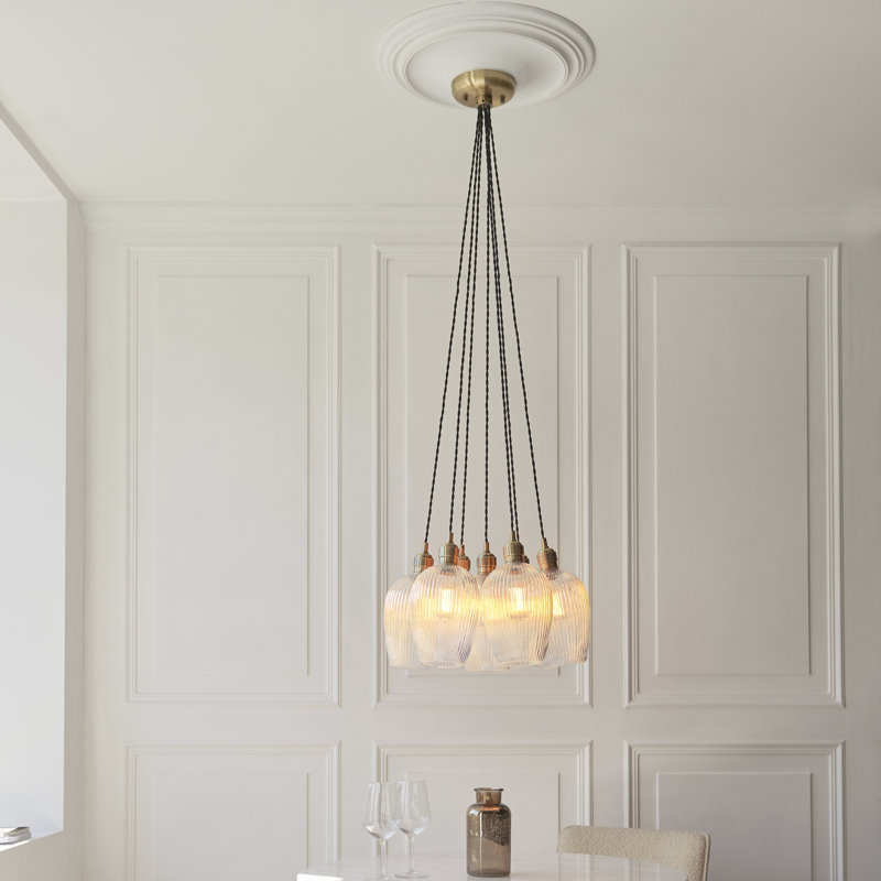 Alans 7 - Light Chandelier, Antique Brass