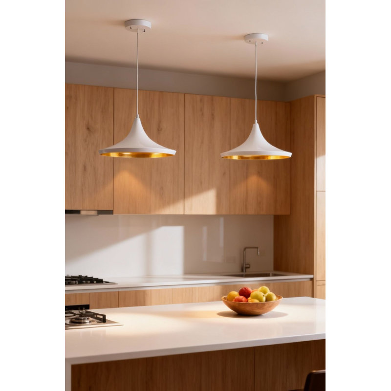 Luminaire suspendu 13,7 po Aidsa, Blanc