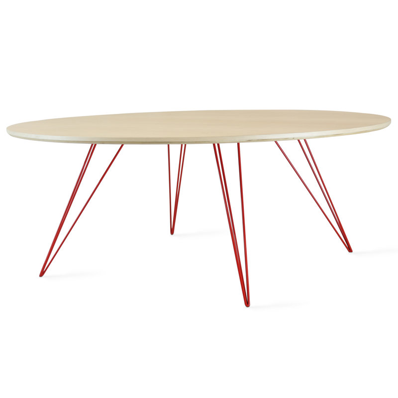 Williams Single Coffee Table, 18" H x 46" L x 46" W, Red, Maple