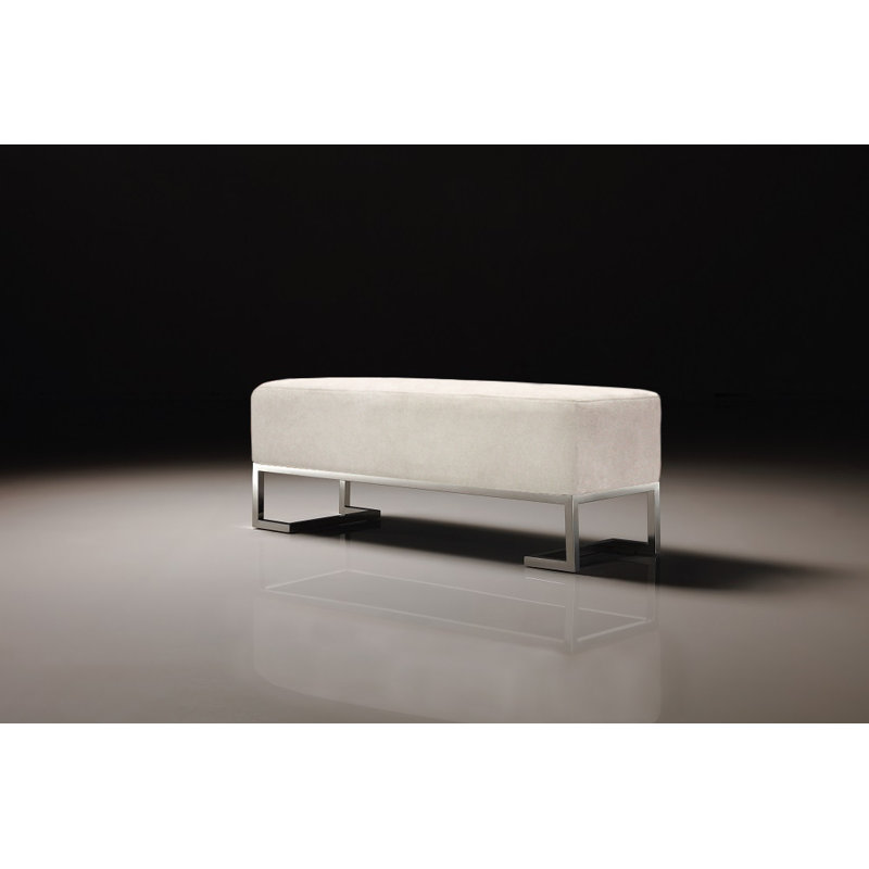 Luxe Upholstered Bench, Ivory, White