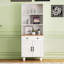 Cabinets, grande armoire de rangement blanc cassé avec tablettes réglables, tiroir et amp; Ensemble anti-basculement | Cuisine | Panneau de particules