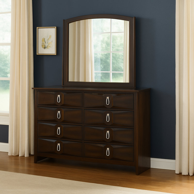Miroir de commode en bois manufacturé Oakley
