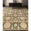 Hand Knotted Wool Area Rug in Dark Green
