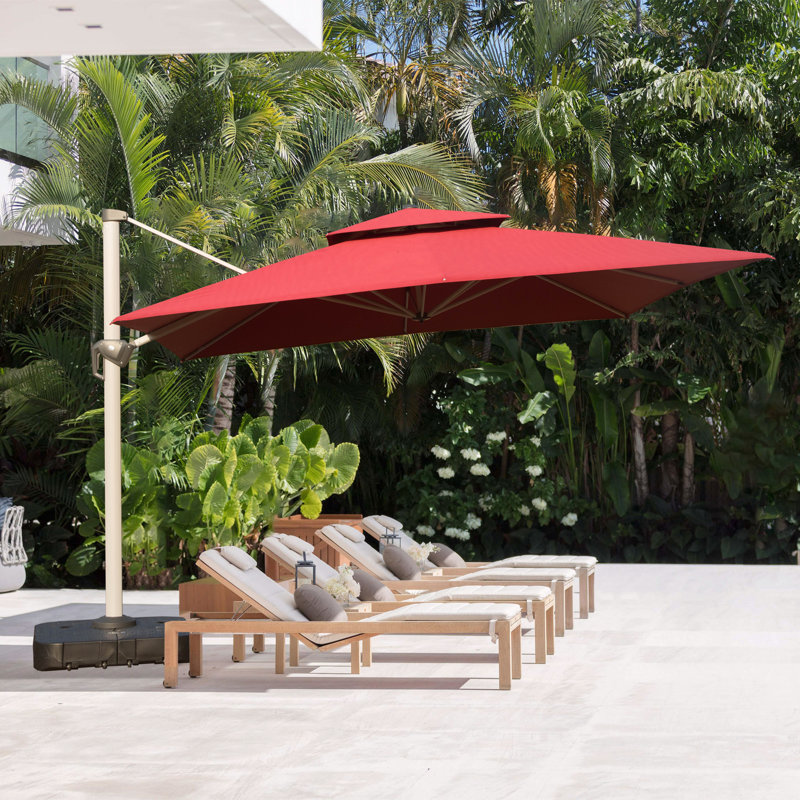 Parasol en porte-à-faux Deraway, Rouge, 12 pi x 10 pi