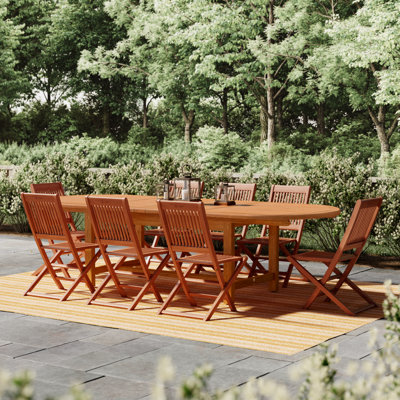 Pascoe Extendable Oval Teak Outdoor Dining Table