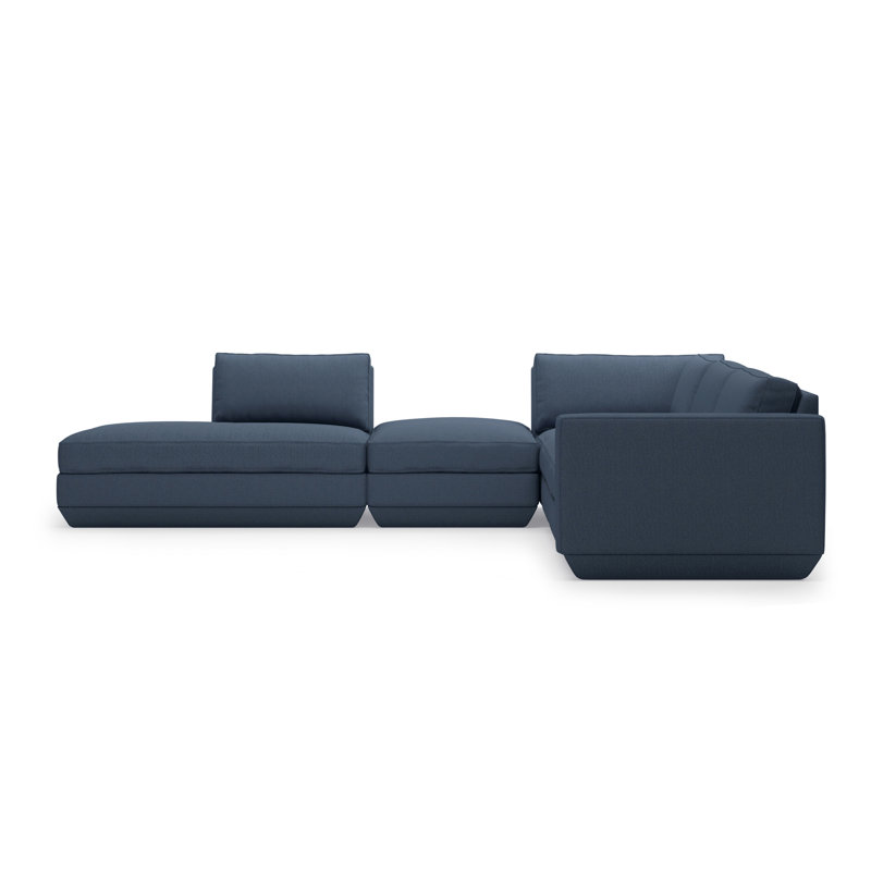 Podium Modular 5-Piece Seating Group, Left Hand Facing, Hanson Navy