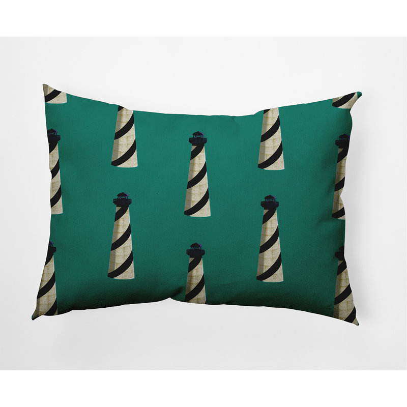 Beacon Geometric Outdoor Reversible Throw Pillow, Green