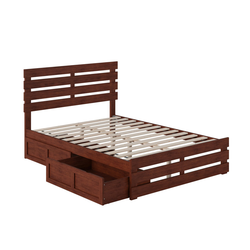Bridport Slat Storage Bed, Walnut, Full