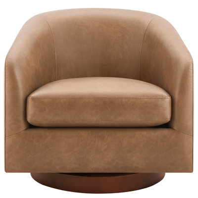 Bennett Vegan Leather Swivel Barrel Chair