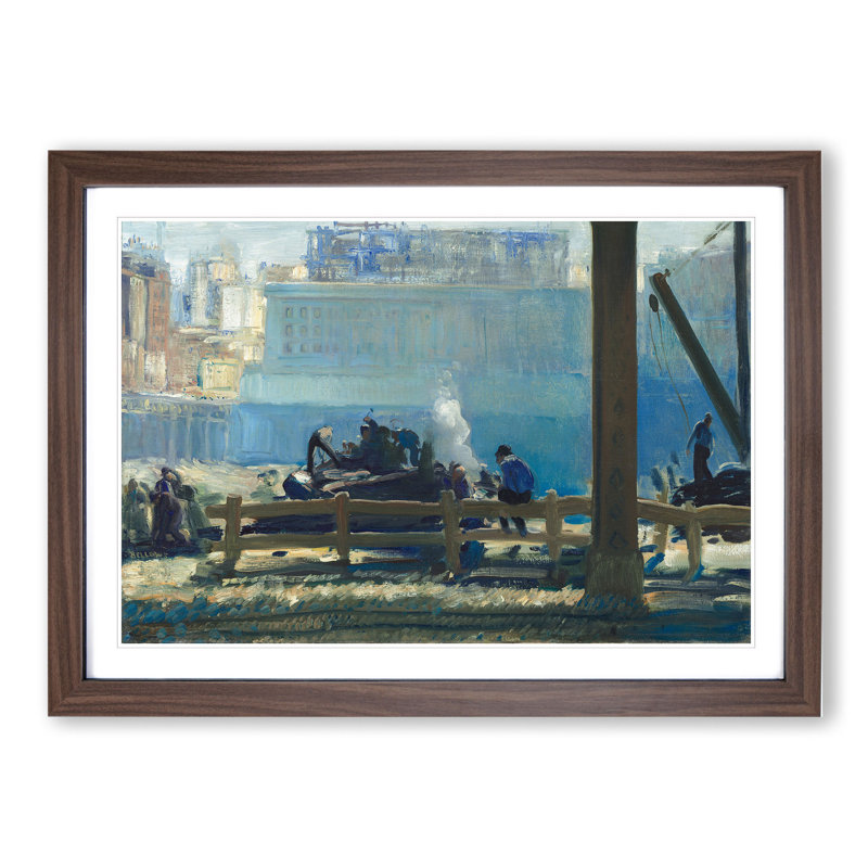 Blue Morning by George Bellows - Picture Frame Graphic Art, Walnut, 27cm H x 36cm W x 2cm D