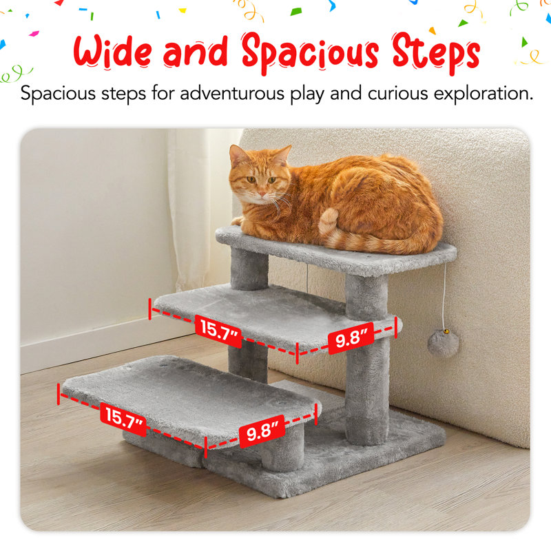 Escalier pour animaux 15 po H, Gris clair