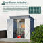 Remise de rangement extérieure en métal 10 pi x 4 pi pour porte de jardin verrouillable avec cadre de plancher