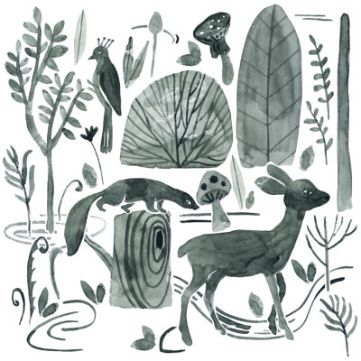 Forest Animals III by Melissa Wang - No Frame Print on Canvas