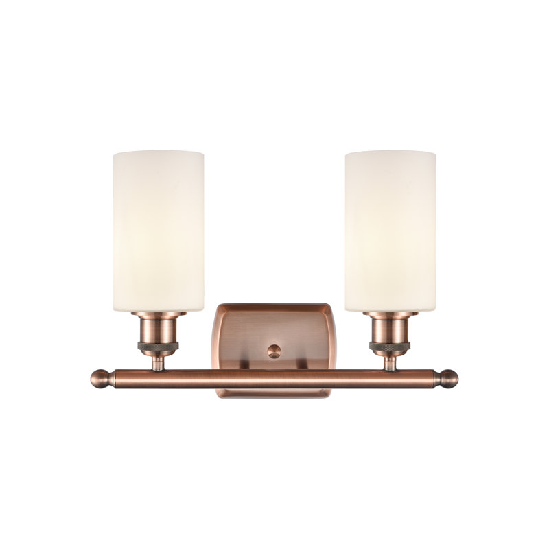 Mallette 2 - Light Dimmable Vanity Light, Antique Copper, Matte White, Bulb Not Included