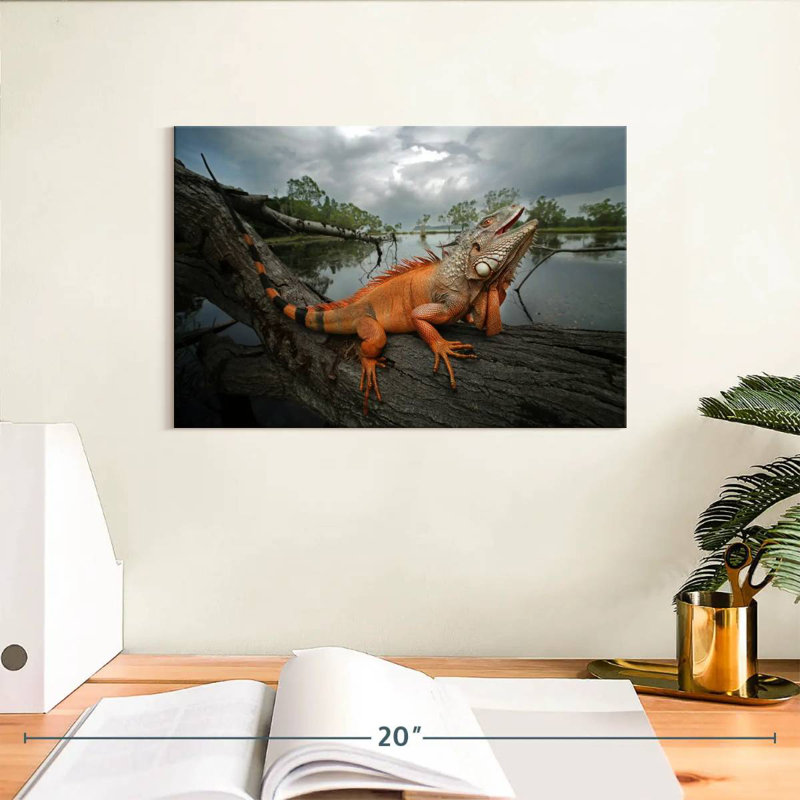 Brampt Orange Iguana, 8" H x 12" W