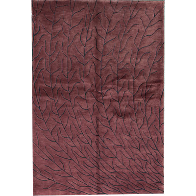 Tapis rouge et noir noué à la main de haute qualité