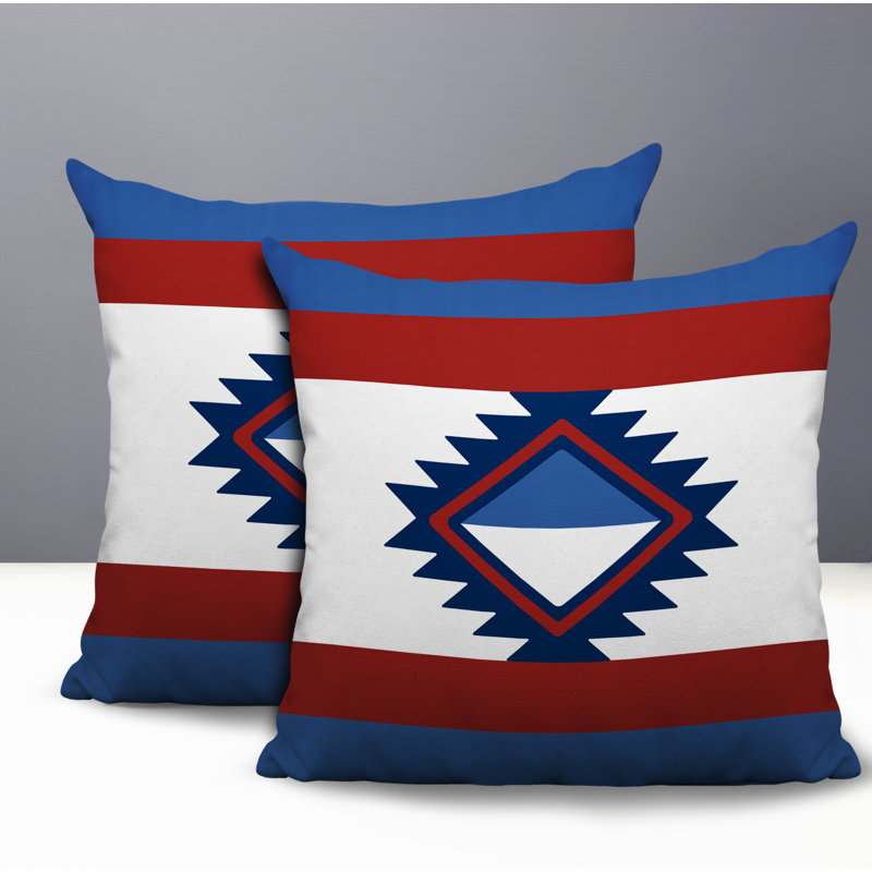 Ensemble de coussins réversibles d'intérieur / extérieur Founding, Blue; Red, 16x16