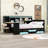 Wood Daybed with Desk and Drawers,Shelves-14339417-14339413