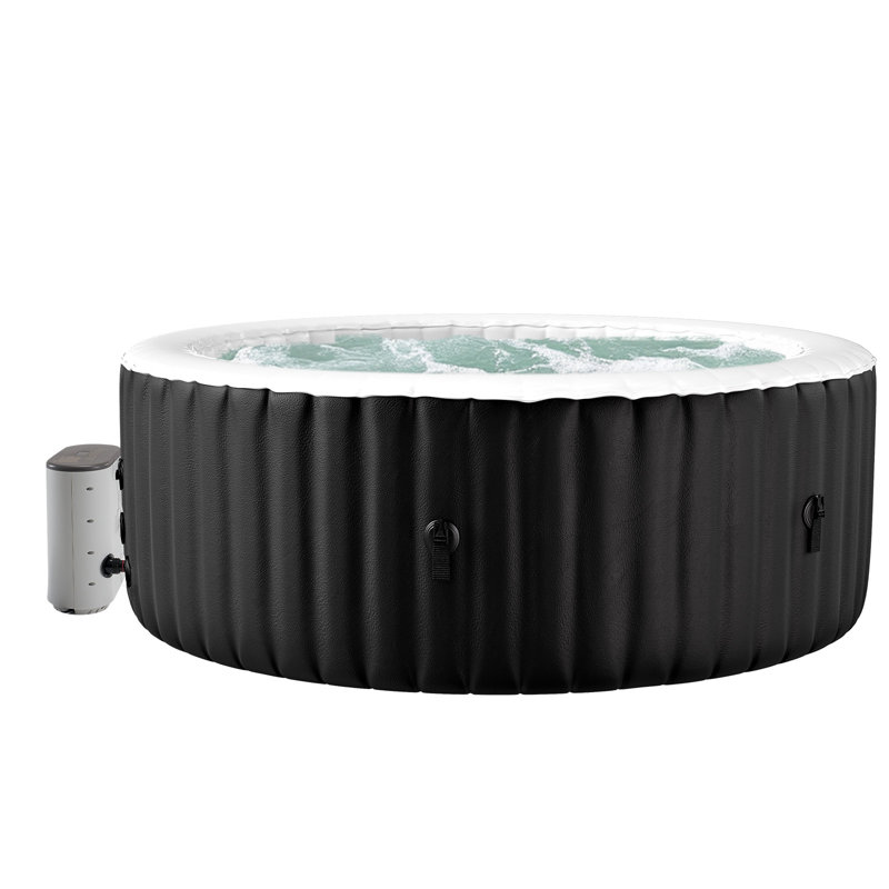 211 Gal. Hot Tub 72 In. X 72 In. X 26 In. Portable Blow Up Hot Tub 130-Jet Round Outdoor Spa For 4-6 Person