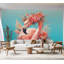 Murale pelez et collez de qualité supérieure - Flamant rose floral-2120135297