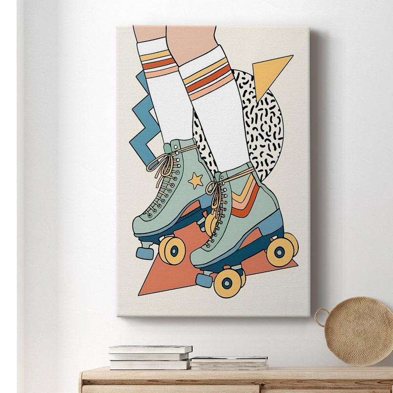 Let It Roll I - Toile tendue avec châssis de qualité supérieure - Prêt à être accroché, H 18 po x l 12 po x P 1,5 po