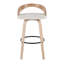 Tabourets de bar et de comptoir à hauteur fixe Laurenzio avec pieds en bois courbé et repose-pieds rond (ensemble de 2)-192739299-192739301-192739302