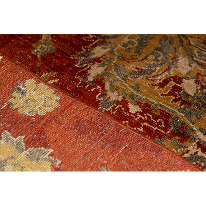 Floral Area Rug in Rust/Yellow