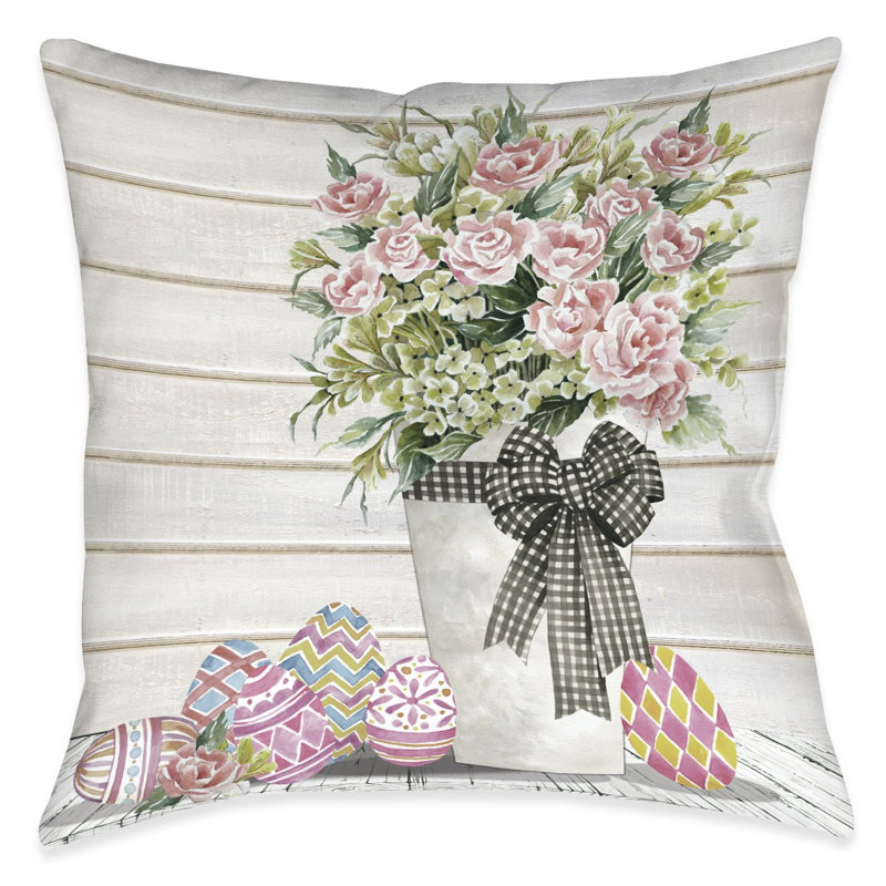 Easter Bouquet Outdoor Throw Pillow