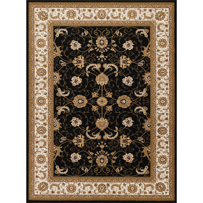 Tapis noir Manchester - pièce impressionnante, Rectangulaire 2 pi x 3 pi