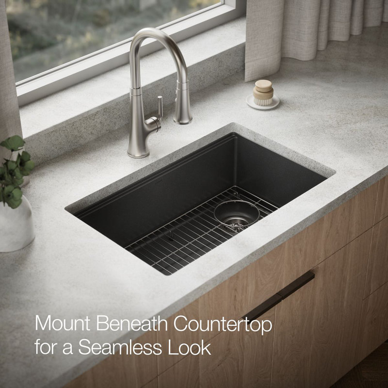 Billings Undermount Single-Bowl Kitchen Sink, Matte Gray 