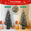 Arbre de Noël pré-éclairé 4,5 pi avec 8 modes d'éclairage et une base pour l'intérieur et l'extérieur