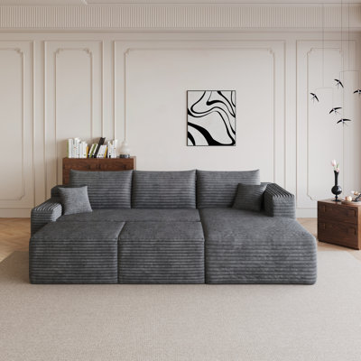 Canapé modulaire 95 "avec 2 repose-pieds Cloud
