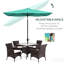 Parasol de patio de 6,5 pi x 10 pi, couche de protection, manivelle et inclinaison réglable, parasol de patio rectangulaire bleu sarcelle, protection, forme d'inclinaison simple,