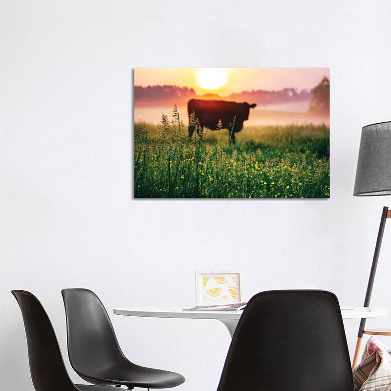 Cow Sunrise by Lucas Moore - Wrapped Canvas Print, 101.6 cm H x 66.04 cm W