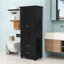 Grande armoire de rangement moderne en bois aggloméré avec tablettes réglables et deux tiroirs