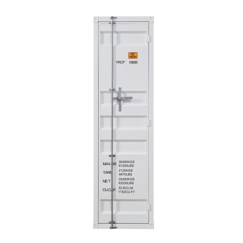 Garde-robe avec serrure de contenant pleine longueur, Blanc