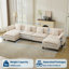 Canapé modulaire modulaire, canapé en velours côtelé avec repose-pieds mobile, coussins décoratifs-433951252-410464662