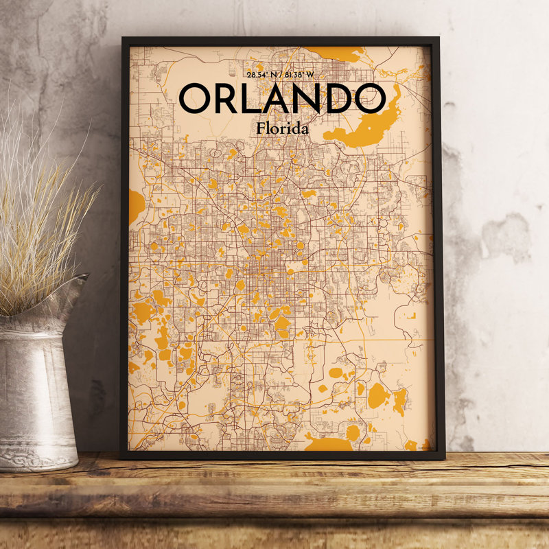 Orlando City Map - No Frame Print, 50.8cm H x 40.6cm W x 0.13cm D x 0.13cm D